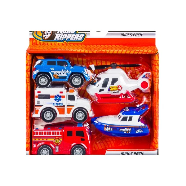 Nikko Rush & Rescue Vehicle 4", Mini pack 5, Assorted - 20380-T